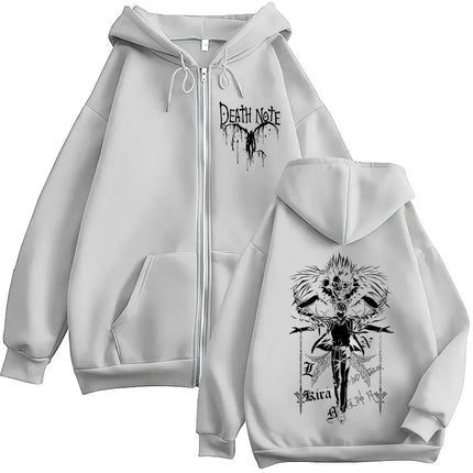 Anime Death Note Ryuk Yagami Light Zipper Hoodies Men Women Clothing Fashion Casual Loose Zip Up Hooded Sweatshirts Jacket Coats