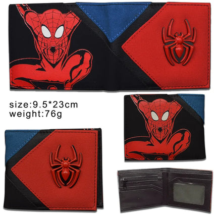Superhero Series Venom Metal Float Wallet Villain Black Spider Student Universal Coin Purse Portable Wallet