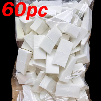 60pcs Triangle Makeup Sponge Soft Fan Shaped Puff Liquid Foundation Concealer Cream Tool Detail Powder Puff Cosmetics Applicator