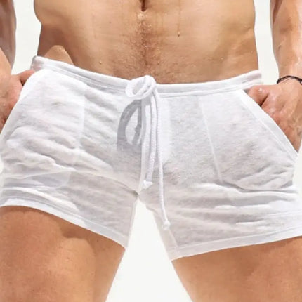 Men's Lightweight Bamboo Knit Home Shorts Summer Comfortable Lounge Sleepwear Elastic Waist Casual Breathable Soft Pajama
