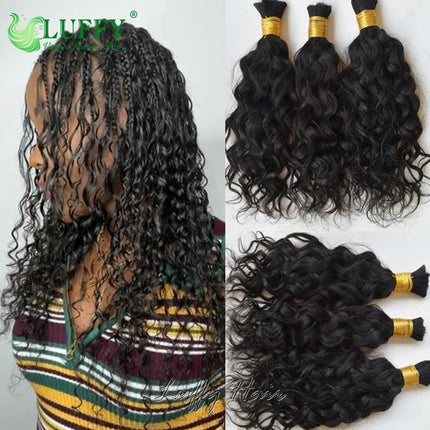 Bulk Human Hair for Braiding Water Wave No Weft Double Drawn Full End Burmese Wet and Wavy Human Hair Extensions for Braids