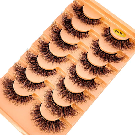 7pairs Natural Russian Strip Lashes Fluffy Mink Lashes 3D False Eyelashes Fluffy Volume Eyelashes Fake Eyelash Extension Make Up