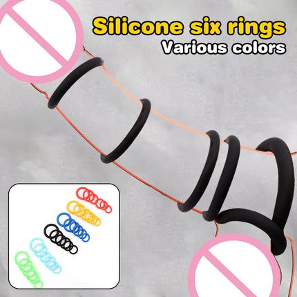 3/6Pcs Silicone Lock Ring for Men Ejaculation Delay Screw Eye Penis Ring Foreskin Hindrance Adult Sexual Health Product