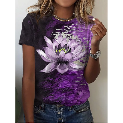 2024 New O-Neck 3d Butterfly Print T Shirt Women's T-shirt Summer Fashion Short Sleeve Tops Oversized Summer Top Female Clothing
