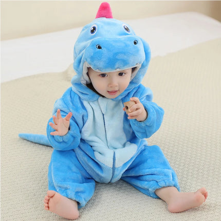 0 1 2 3 4 Years Kigurumi Pajamas for Toddler Baby Clothes Children Outfits Infant Dinosaur Unicorn Cat Robbit Cosplay Costumes