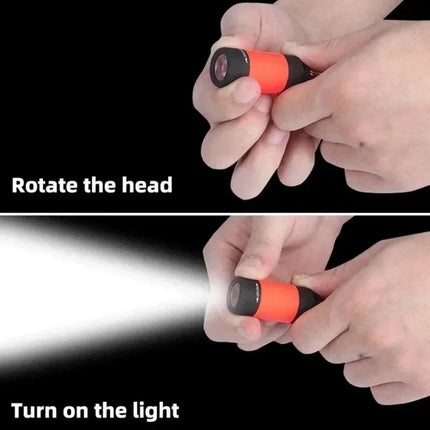 USB Charge LED Flashlight Multifunctional Strong Light Pocket Keychain Flashlight Waterproof Outdoor Hiking Camping Flashlight