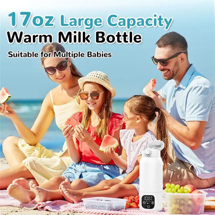 A98G-Portable Milk Warmer For Travel, Formula Container To Go 17 Oz Baby Bottle Warmer Featuring 11000Mah Long Battery Fast Heat