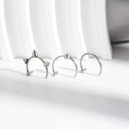 1Pc Stainless Steel Fake C Clip Lip Ring labret piercing  Earring Fake Nose Piercing Women Body Jewelry Non-Pierced