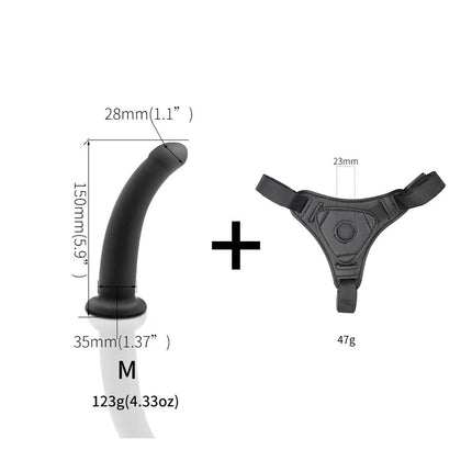 Adjustable Silicone Strap On Dildo Harness Set Realistic Penis Panties for Women Lesbian Couples G-Spot Anal Vaginal Sex Toys
