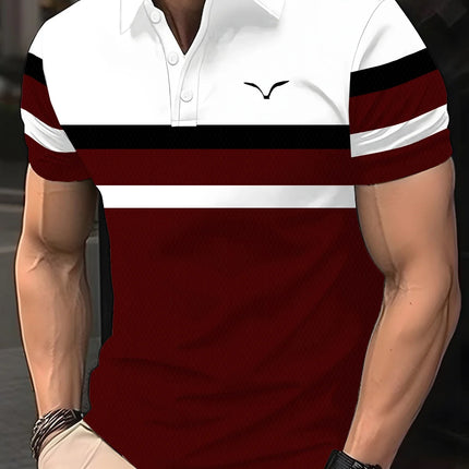 Men's summer casual short-sleeved sports polo shirt, men's shirt button polo shirt, logo lapel printed polo shirt, fashionable,