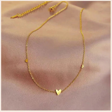 316L Stainless Steel Mini Heart Clavicle Chain Choker Necklace Women Chain Necklace Simple Jewelry