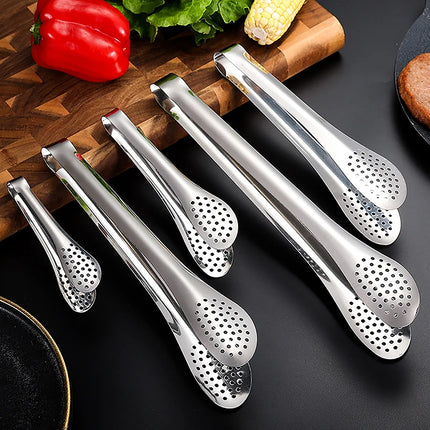 1pc BBQ Tongs Anti-heat Cooking Salad Serving Buffet Clamp Food Clip Stainless Steel Kitchen Tools Gadgets Barbecue Accessories