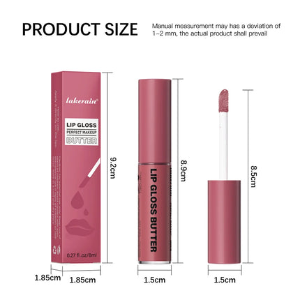 8ml Butter Non-stick Cup Gloss Lip Gloss Moisturizing Mirror Lip Gloss Lasting Color Lip glaze Dye Lip Liquid Makeup For Women