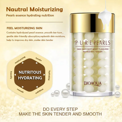 2pcs BIOAQUA Pure Pearl Face Cream Moisturizing Skin Anti Wrinkle Hydrating Facial Cream Beauty Health Skin Care