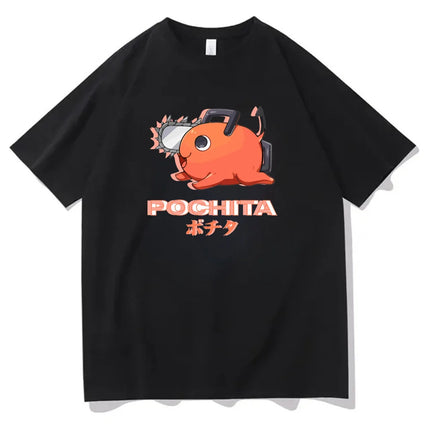 Chainsaw Man cotton shirt teen University graphic Grunge Retro t-shirt Classic Punk 2000s Trendy