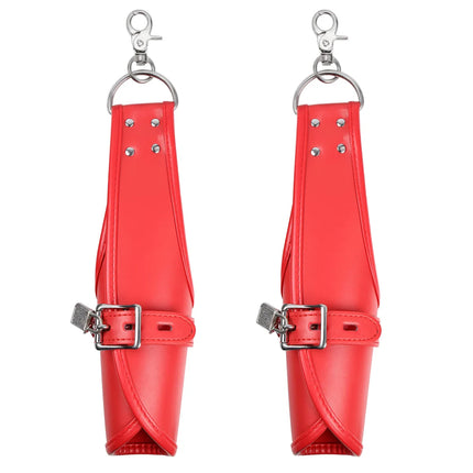 Sex Bondage Strap With Locker Adult Games Cuffs Restraint Hanging Handcuffs Leather Ankle Wrist Suspension Erotic Sex Toys