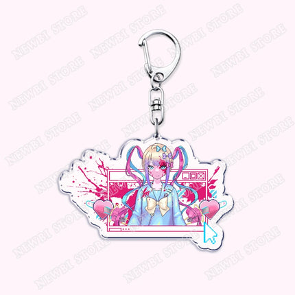 Video Game Ame Chan Keychains for Women Accessories Needy Streamer Emoji Cat Overload Girl Overdose Keyring Fans Friends Gifts