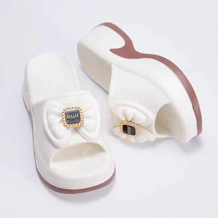 Eyriphy Size: 35-36 to 39-40 Women's Slippers Women High Heels Summer New Fashion Thick-soled Slippers Soft High-value Versatile