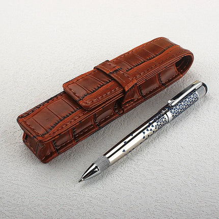Metal Ballpoint Pen Retractable Signature Pen Crest Style Metal Housing Black Ink Medium Point 0.7mm Smooth Writing