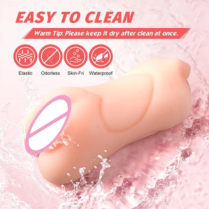 3 in 1 Pocket Pussy Male Masturbator with Mouth Sex Doll with 3D Realistic Textured Real Oral Vagina and Tight Anus Masturbation