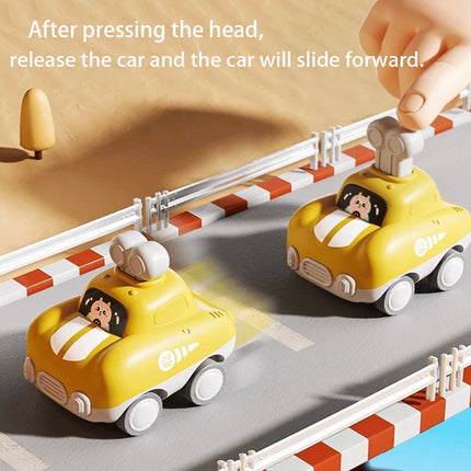 Children's Push-Type Car, Inertia Pull-Back Car for Boys and Girls 1-3 Years Old, Cartoon Toy Car Birthday Gift