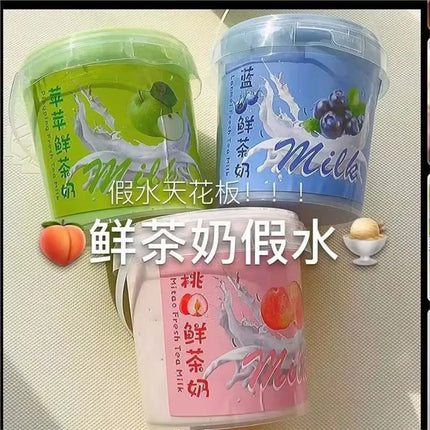 Fanfan Slime Large Bucket Bubbly Slime Non Sticky Big Capacity Soft Stretchy Fake Water Jelly Diy Craft For Adult Hobby Gifts