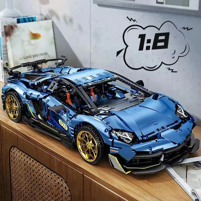 1:8 SVJ Super Sport Car Building Blocks Assemble Bricks Model Technical Racing Vehicle Toy Car Desktop ornaments Boys Adult Gift