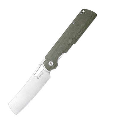 Shooziz Folding Camping Knife,Pocke knife for Man，D2 Satin/Stomewash Blade,Brass Washer for Outdoor EDC Tool,G10/Micarta Handle