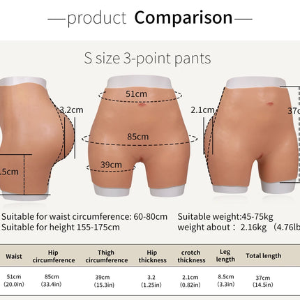 Silicone Buttock Thick Hips Panties Fake Butt Silicone Buttock Cospaly Drag queen Crossdressing Honeycomb