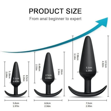 3 Different Size Anal Plug Soft Silicone Anal Butt Plug Stimulator Adults Sex Toys for Men/Women Prostate Massager Anal Trainer