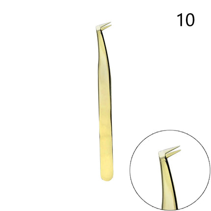 1Pc Stainless Steel Curved Tip Lash Extension Tweezers Anti Slip Straight Tweezers High Precision Nail Art Makeup Beauty Tools