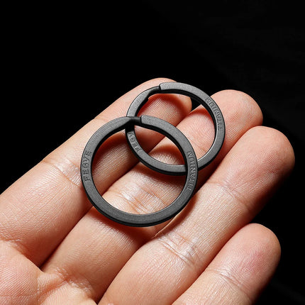 Black Titanium Keyring Car Men Flat Key Chain Rings Holder Lightweight EDC ARC Keychain Buckle for Accessories Gadgets Wholesale