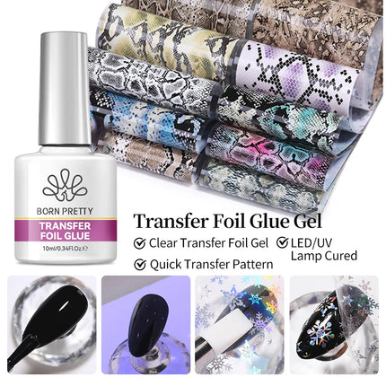 BORN PRETTY 10ml Transfer Foil Nail Gel Polish Semi-Permanant Varnish For Adhesive Sticker Soak Off UV LED Gel Nail Art Manicure
