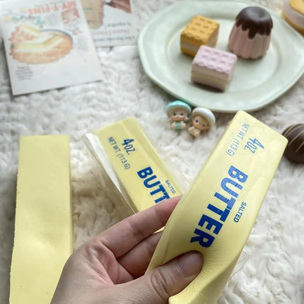 Fidget Squeeze Toy Butter Stick Slow Rise Squeeze Toys Realistic Sticky Butter Soft Fake Food Scented Sensory Fidget Toys