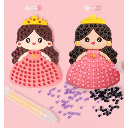 Handmade Bead Painting Children DIY Toy Ballpoint Pen Painting Set Cartoon Princess Stickers Educational Toys