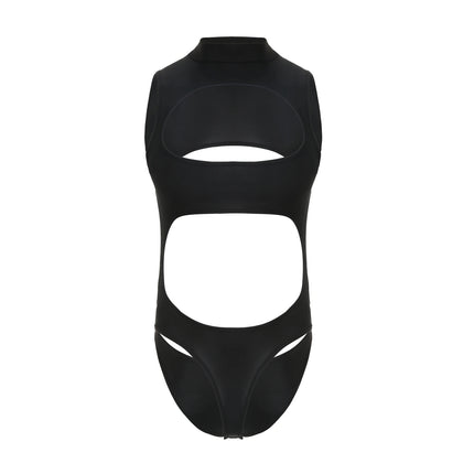Men Sexy Bodysuits Hollow Out Sleeveless Jumpsuit Lingerie Body Black Tops Hot Clubwear Outfit Romper Clothes Streetwear