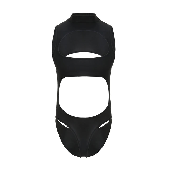 Men's Sexy Bodysuits Hollow Out Sleeveless Jumpsuit Lingerie Body Black Tops Hot Clubwear Outfit Romper Clothes Streetwear