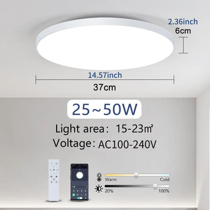 MARPOU Smart ceiling lamp led lamp for bedroom Large Ceiling Lamps Led Lights with Remote control Dimmable led lights for room
