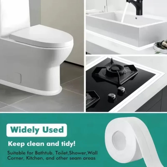 Waterproof Pvc Sealant Tape For Kitchen Bathroom Bathtub 2.2m x 2.5cm Strip Self Adhesive Tape