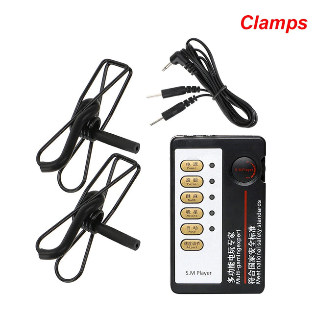 Electric Shock Stimulator Breast Enlargement Pump For Women Clit Clip Nipple Clamps Sucker Vaginal Pumping Erotic Sex Toys Adult