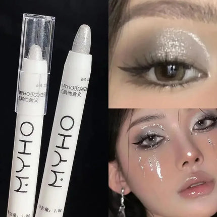 Glitter Highlighter Pen Pearlescent Lying Silkworm Pencils 1Pc Waterproof Long-lasting Brightening Eyes Stick Silver Eye Make Up