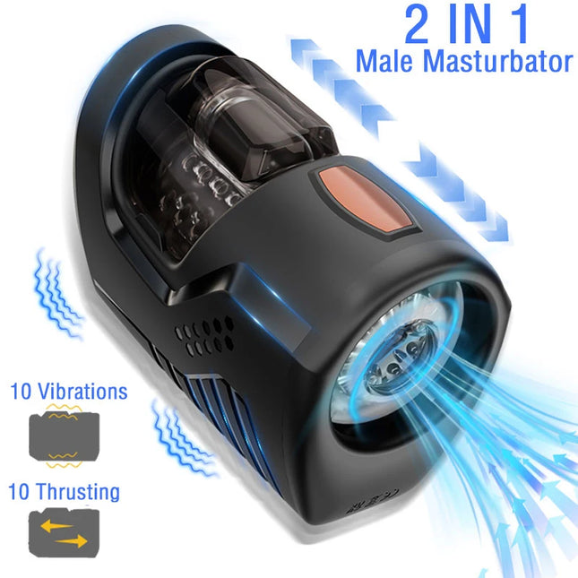 Automatic Male Masturbator Masturbation Cup 10 Thrusting & 10 Vibration Penis Dildo Vibrator Adult Sex machine Sex Toys for Men