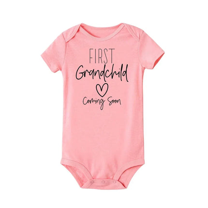 First Grandchild Coming Soon Announcement Newborn Baby Bodysuits Funny Boy Girl Short Sleeve Jumpsuit Gift for New Grandparents