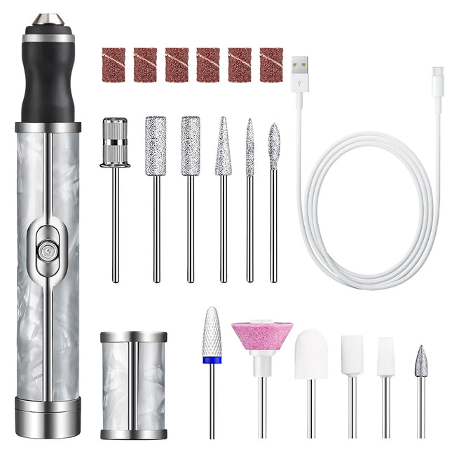 Professional Nail Polishing Machine Electric Nail Grinder, Rechargeable Nail Drill Grinding Machine Salon Manicure Pedicure Tool