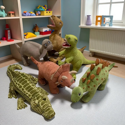 Dinosaur Plush Toy Cartoon Animal Velociraptor Brontosaurus Triceratops Tyrannosaurus Rex Stuffed Doll Kids Creative Gifts