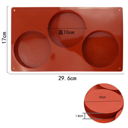 Large Round Disc Silicone Mold Hamburger Bun Pan Egg Sandwish Layer Cake Muffin Top Custard Tart Resin Coaster Kitchen Supplies