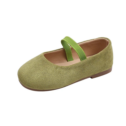 New Girl Dresses Casual Shoes Simple Fashion Children Leather Shoes Solid Color Spring Autumn Kids Princess Ballet Flat Shoes