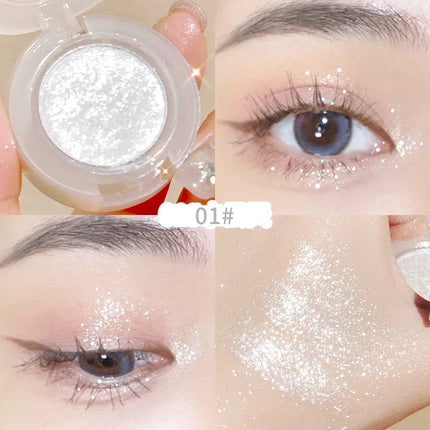 Diamond Highlighter Palette Gorgeous Glitter Eyeshadow Glossy Shiny Silkworm Shadow Shimmer Cowherd Weaver Girl Eyes Makeup