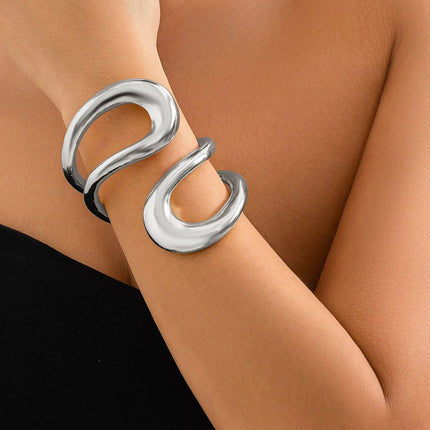 DIEZI Steampunk Irregular Clavicle Torques Necklace For Women Punk Gold Silver Color Statement Chokers Necklace Gift Jewelry