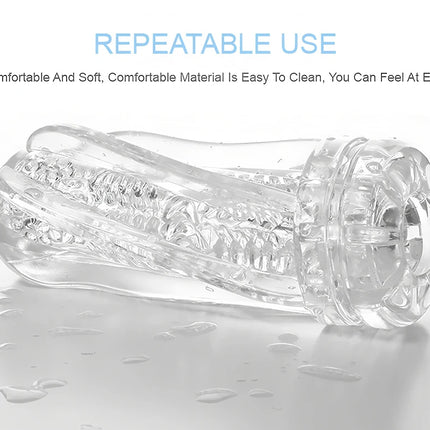 Male Masturbator Soft Pussy Sex Toys Transparent Vagina Adult Endurance Exercise Training Sex Products Vacuum Pocket Cup For Men